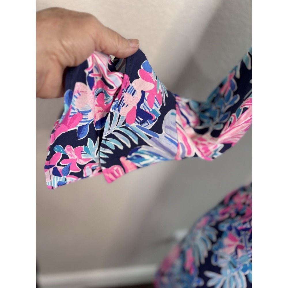 Lilly Pulitzer Raina‎ Multi Garden Get A Way  3/4 Bell Sleeve Dress S  Designer - Picture 2 of 10